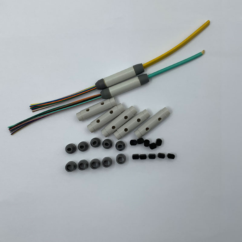 Circular Tube Structure Provide Black Gray 0.9mm  Fiber Optic Patch Cord Splitter Fiber Optic Fan-out Kit With Holes