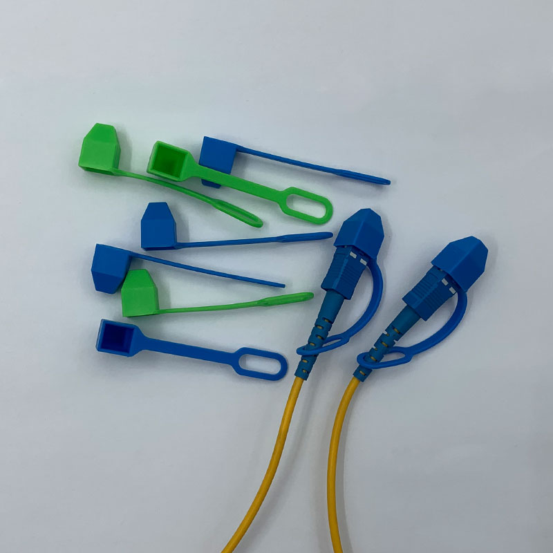 Available Blue Green Outer-cover Type SC Dust Cap Fiber Optic SC Connector Dust Cap with Handle