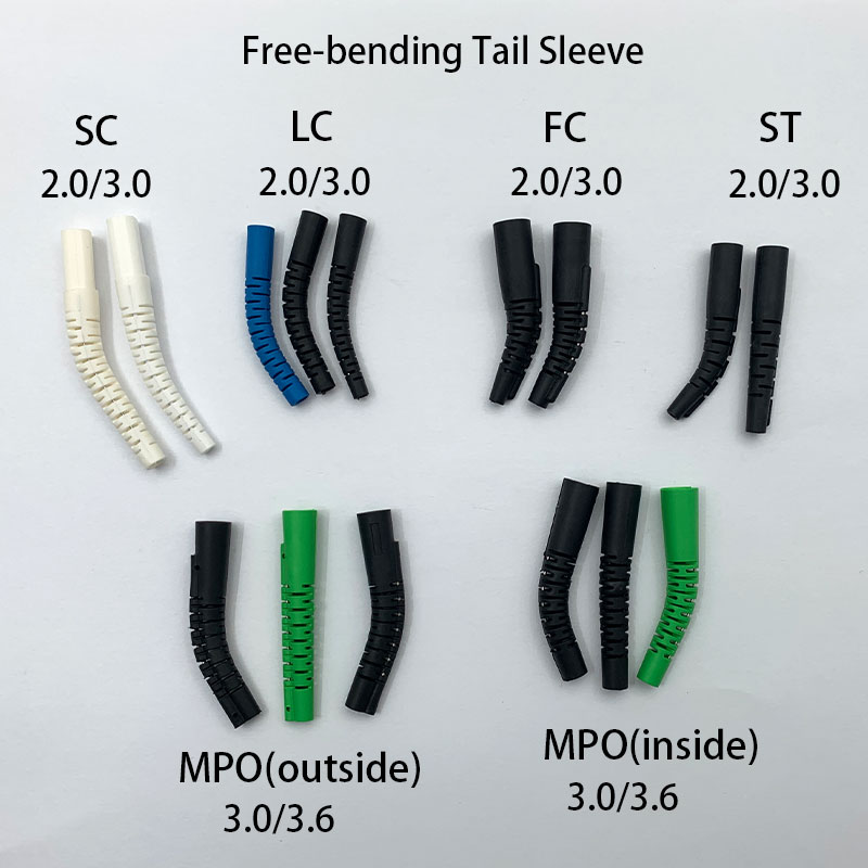LC SC FC ST MPO Connector Cable Jumper Patch Cord FTTH Fiber Optic Cable Connectors 2.0 3.0mm Bendable Fiber Connector Boot