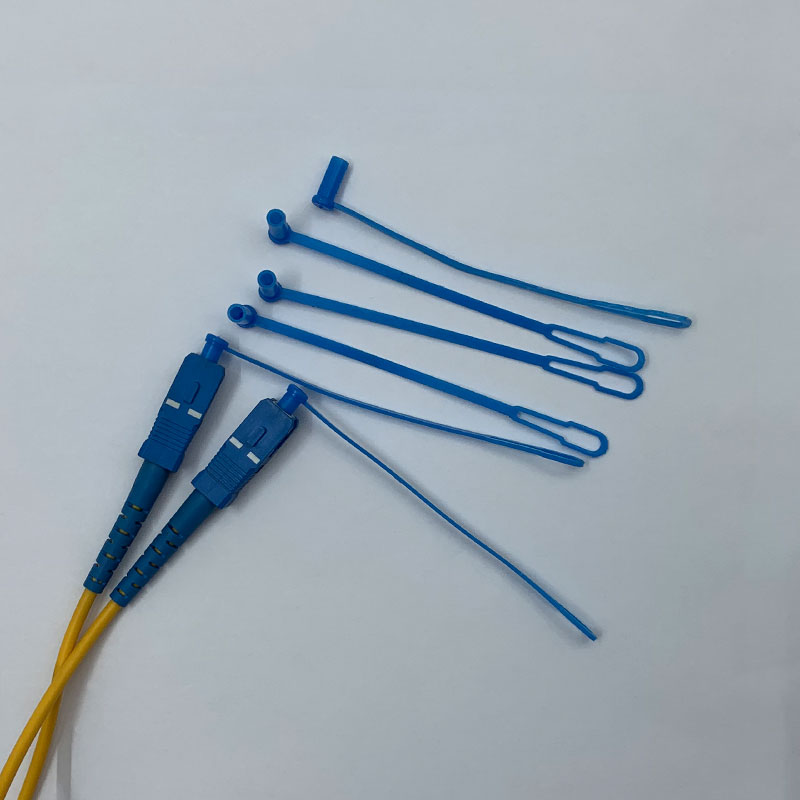 Wholesale Anti-loss Blue SC Connector fiber Simplex Dust Cap With Lanyard SC Ferrule Fiber Optic Connector Dust Cap 1000pcs/pack