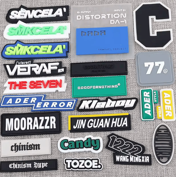 Custom Colorful Transparent Patches & Labels — Silicone,Rubber,and Soft PVC Appliqués for Clothing,DIY Repairs, and Hole Mending Custom Logo Available