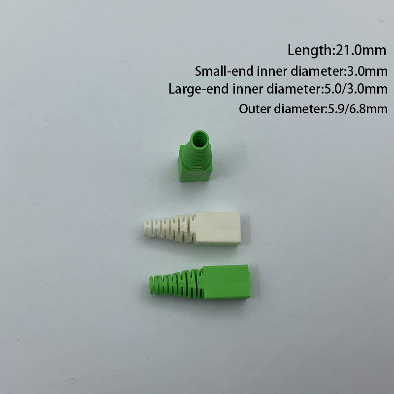 21mm Length 3.0mm Fibre Optic Connectors Patchcord Boot Fiber Optic SC APC Connector Square Short Tail Sleeve